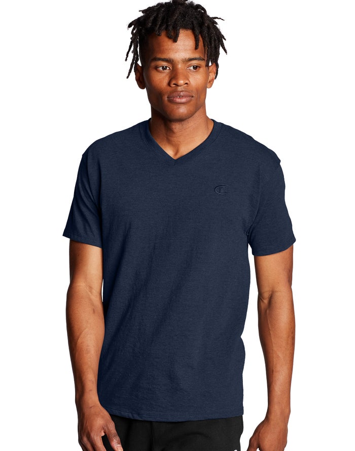 Champion T-Shirt Heren - Donkerblauw - Classic Jersey V-Neck ( 015384-RIC )